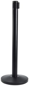 Black Barrier Post - Retractable Black Belt (Pack of 2) - BP-BLTBBK - 1