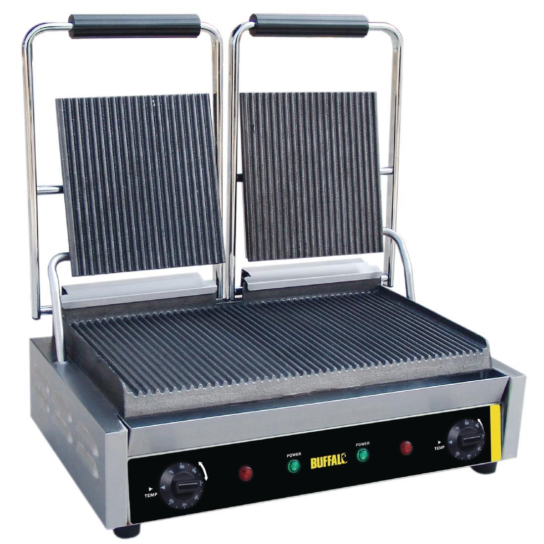Buffalo Bistro Contact Grill Double Ribbed - DM902 - 1