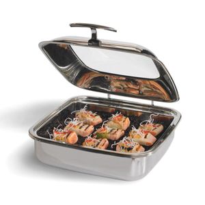 Vollrath Square Intrigue Induction Chafer w/Glass-top & St/Steel Food Pan - 3