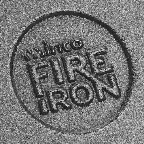 Winco Round Cast Iron Grill Pan with Helper Handle - 5