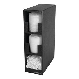 San Jamar 2 Compartment Lid & Straw Tower - 1