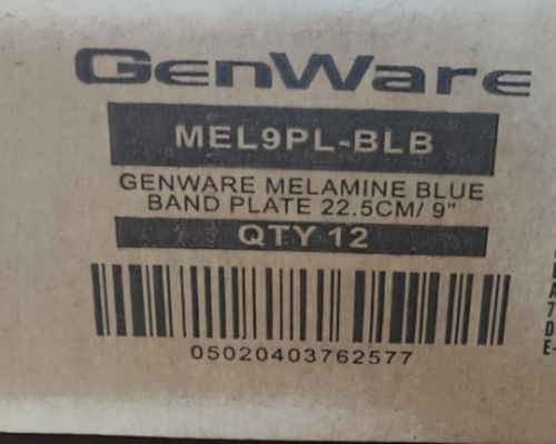GenWare Melamine Blue Band Plate 22.5cm/ 9 (Pack of 12) - MEL9PL-BLB - 9