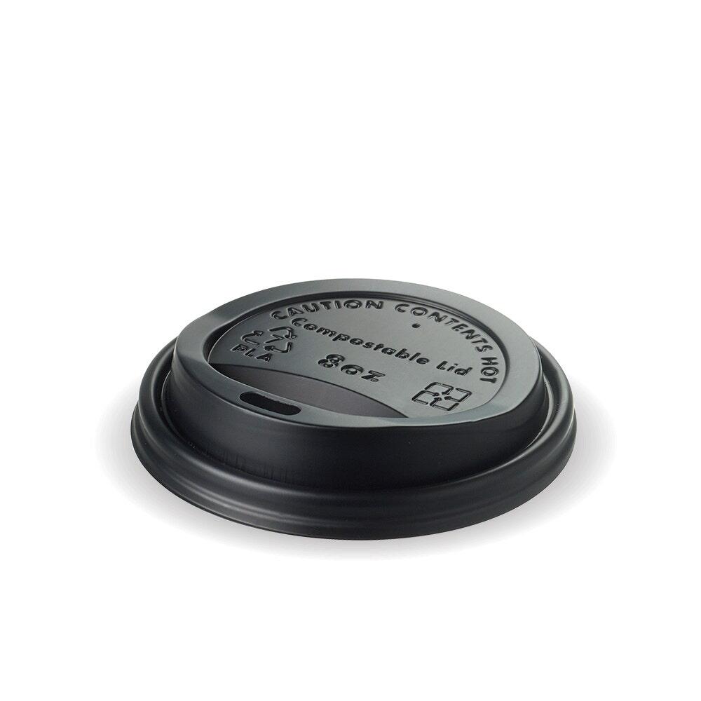 BioPak 6/8oz Black Bioplastic Coffee Cup Lids (Pack of 1,000) - BCL ...