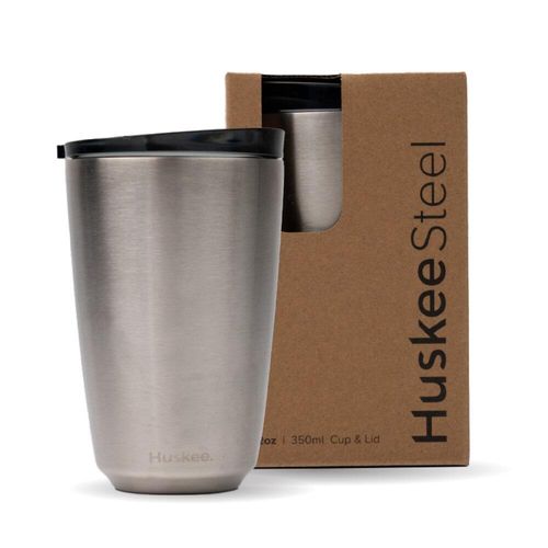 BioPak 12oz HuskeeSteel Brushed Steel (X12) (Pack of 12) - HS12PKU12-S2-UK - 1