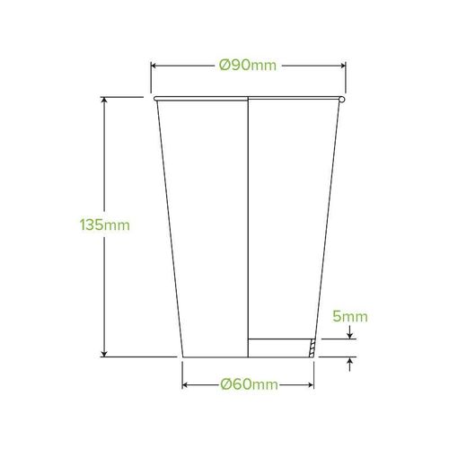 BioPak 16oz (90mm) Aqueous Single Wall BioCup (Pack of 1,000) - ABC-16-UK - 5