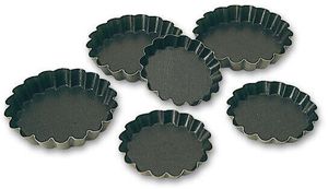 Exopan 12 Exopan Round Fluted Tartlet Tins 11cm - 10981-02 - 1