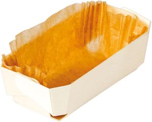 Box Of 600 Wooden Moulds With Paper Lining, Suitable For Baking And Sale Of Individual Loaf Cakes 120x60x40 Mm 10 Cl - 13055-02 - 1