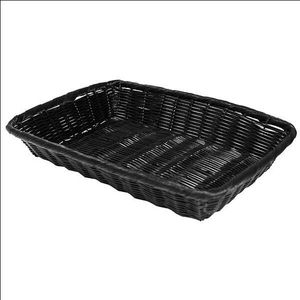 Black Rattan Basket Rect 23X15Cm 9Inx6In - C03004K - 1