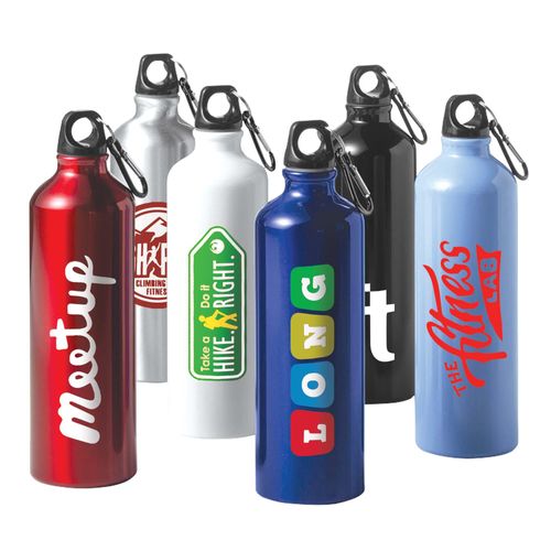Custom Branded Aluminium Bottle With Carabiner (800ml) - C5447 - 1