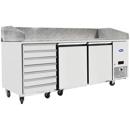 Atosa EPF3480GR Two Door + 7 Drawer Salad Prep Counter Table 250 Litres - EPF3480GR - 3