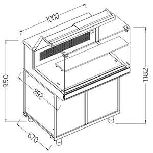 Diamond CFB10X Refrigerated & Heated Display Counter without Understorage, 1000mm - CFB10X - 1