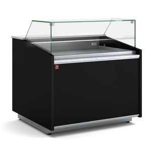 Diamond VIE/10-BN-B5 Neutral Showcase Counter, Low Glass, With Neutral Storage - Black - VIE-10-BN-B5 - 1