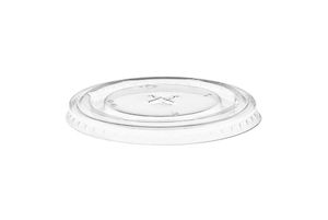 Flat Lid with Straw Slot (Fits PET Smoothie 9,12,16 & 20oz) - NEW 96mm Diameter - GP212108 - 1