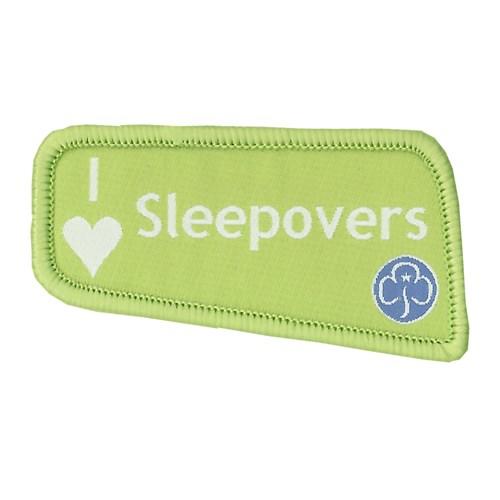 I Love Sleepovers Woven Badge- Girlguiding