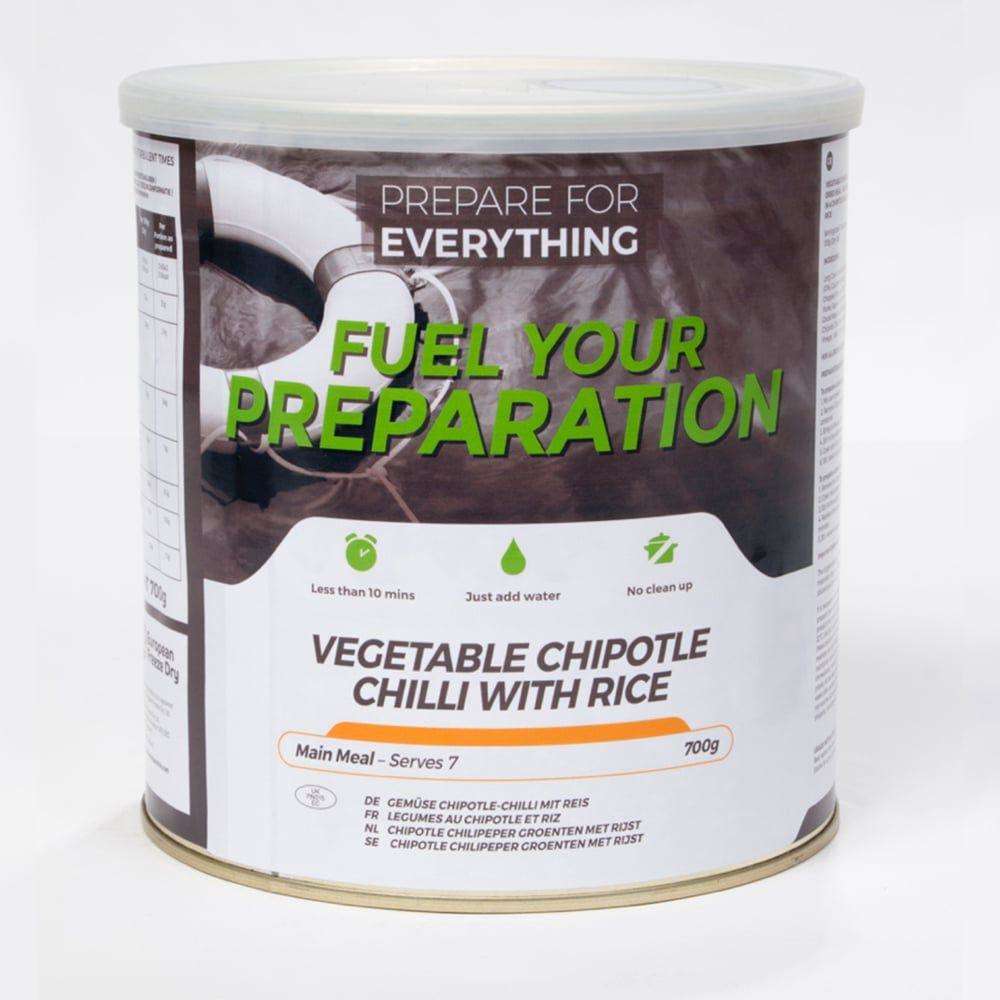 Fuel your preapartion Vegetable Chilli Tin camping outdoor meal