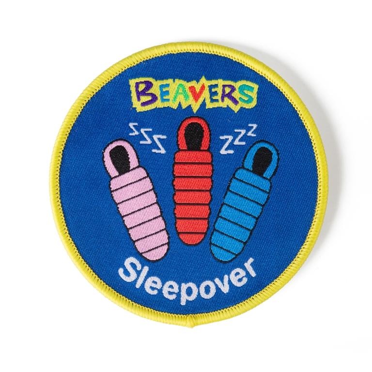 round beaver sleepover badge scouts