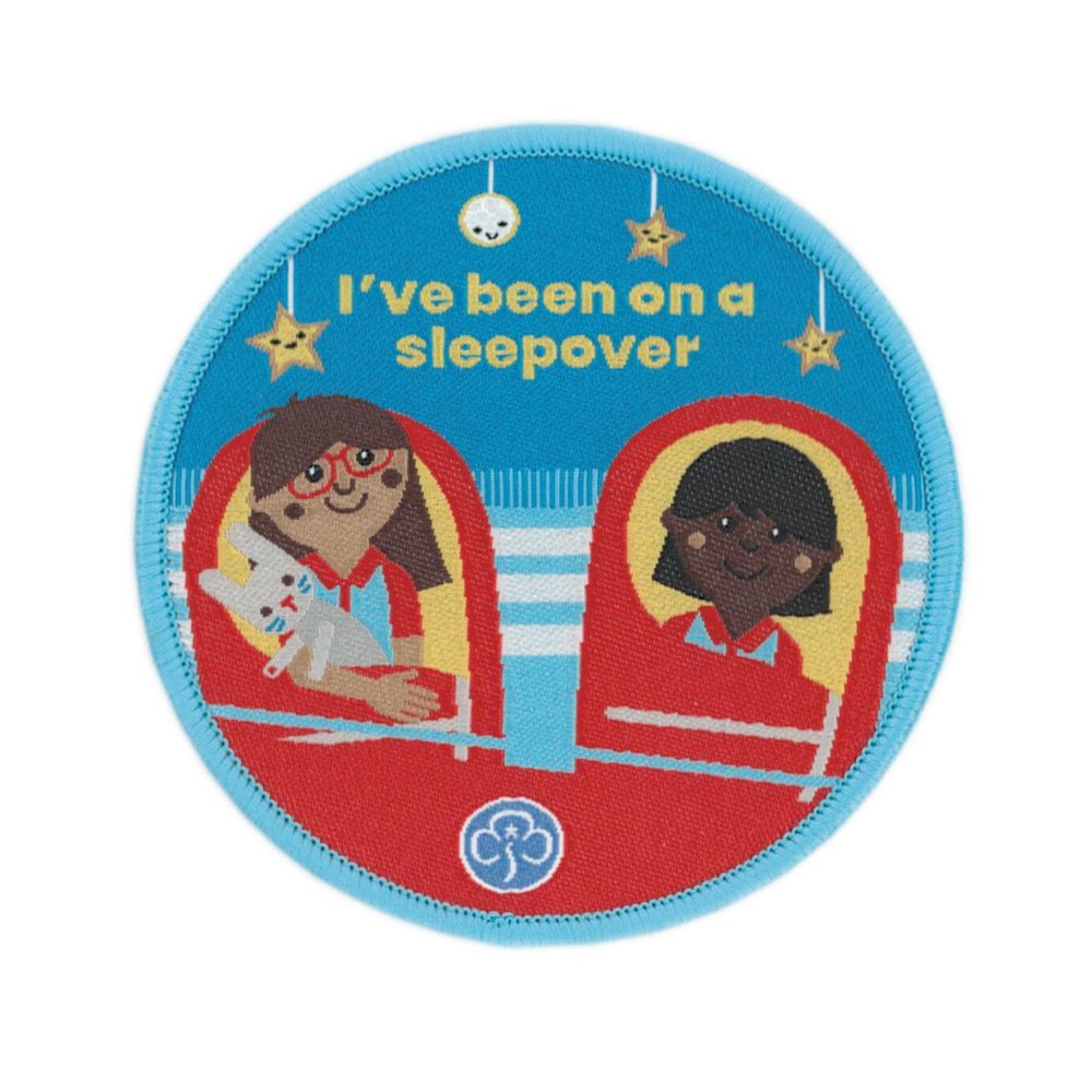 Rainbows I've Been On A Sleepover Woven Badge - Old