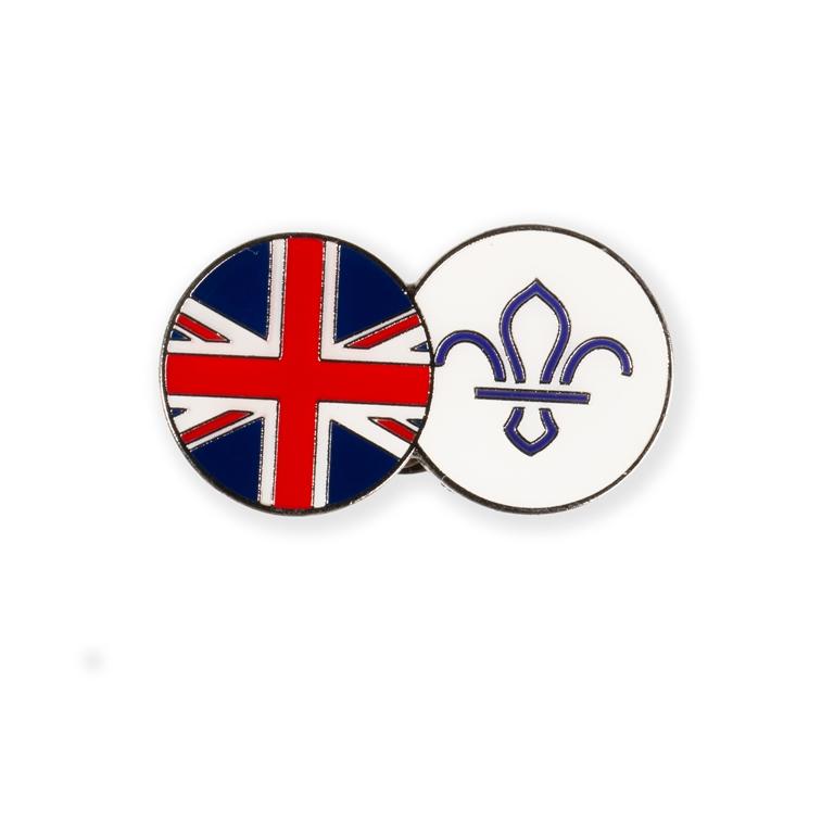 UK Fleur de Lis Scouts Dual Pin Badge