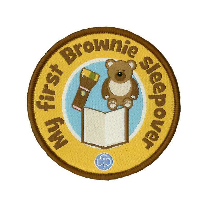 My first Brownie sleepover woven badge