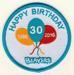 Beavers 30th Birthday Woven Badge 1986-2016