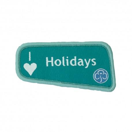 I Love Holidays Woven Badge- Girlguiding