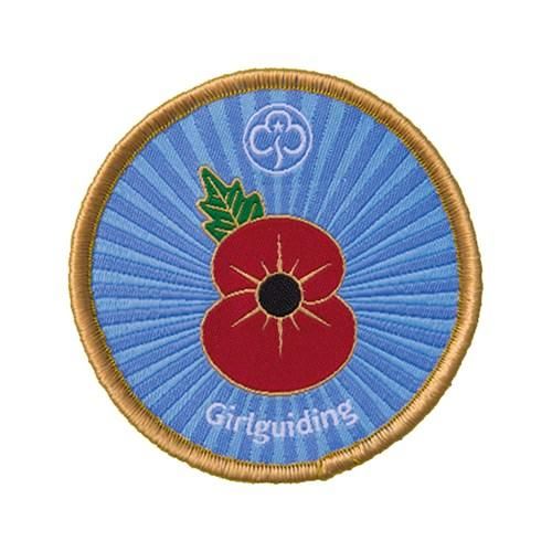 Girlguiding Remembrance Poppy Woven Badge
