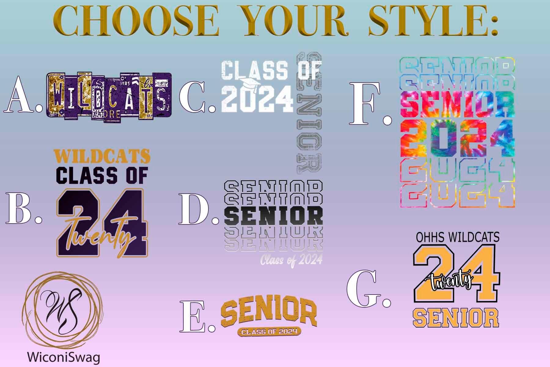 purple, crew, grad, wildcat, class of 2024