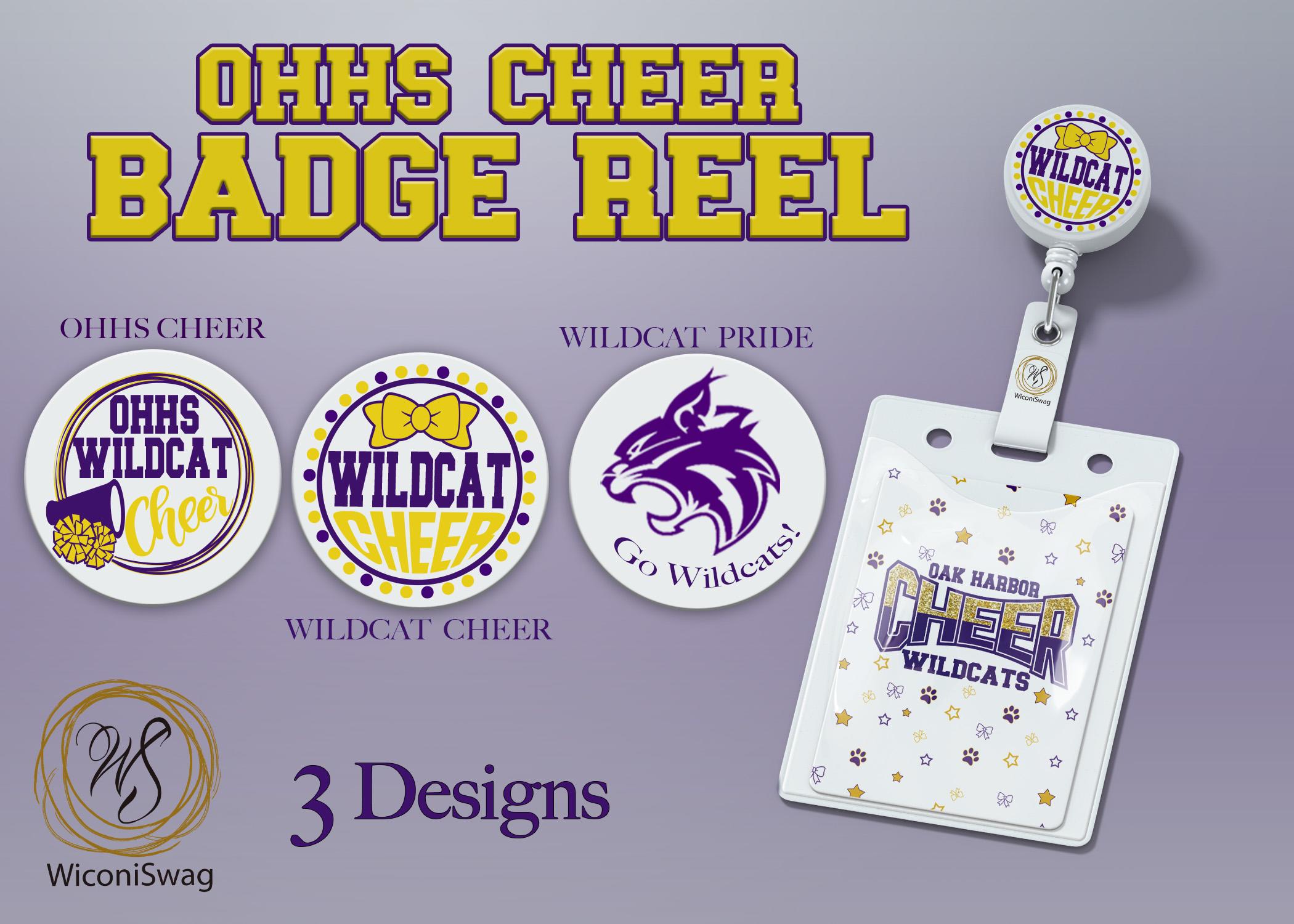 badge, retractable, ohhs, cheer, fundraiser, wildcats
