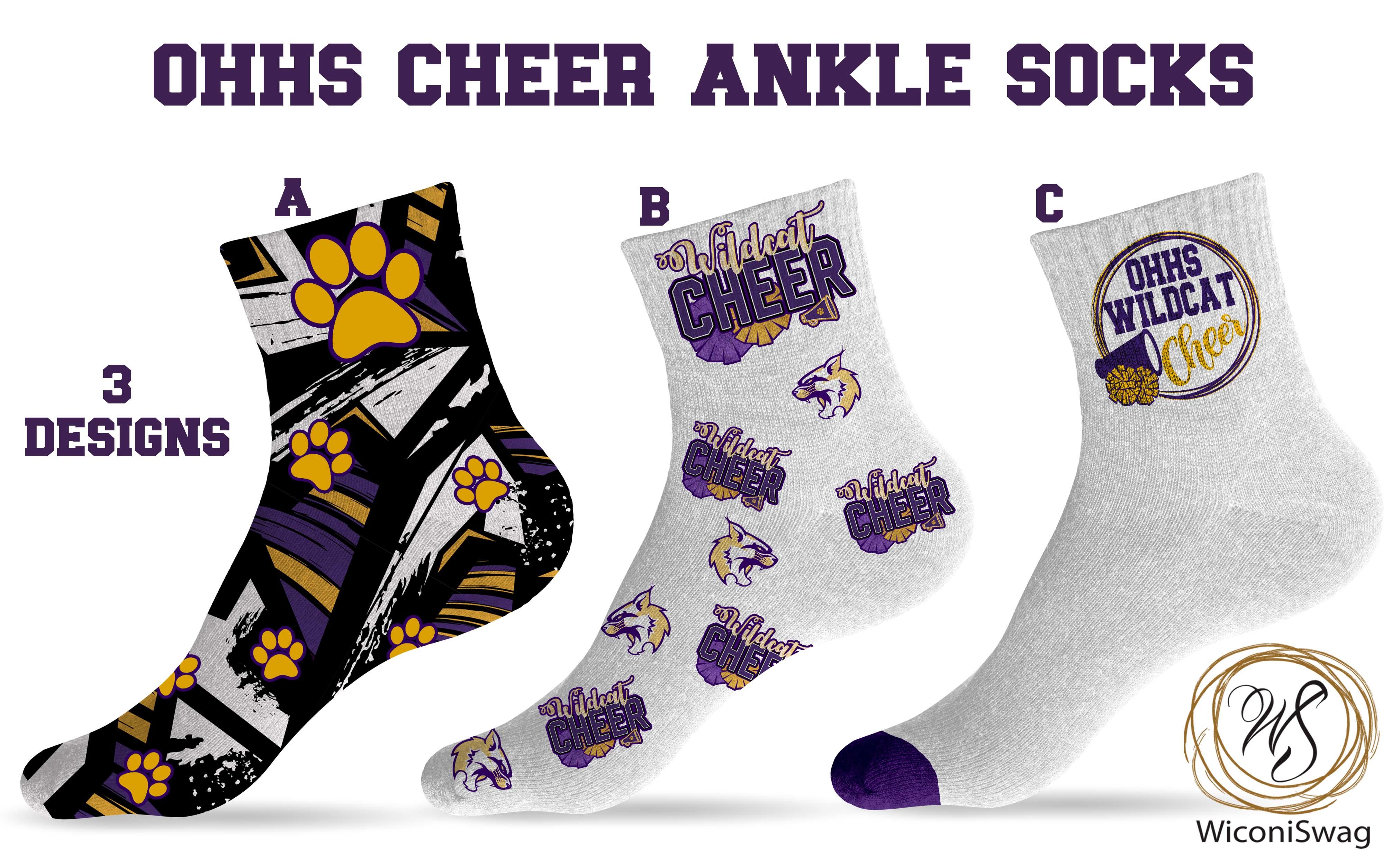 socks, ohhs, cheer, wildcats, small business, support local