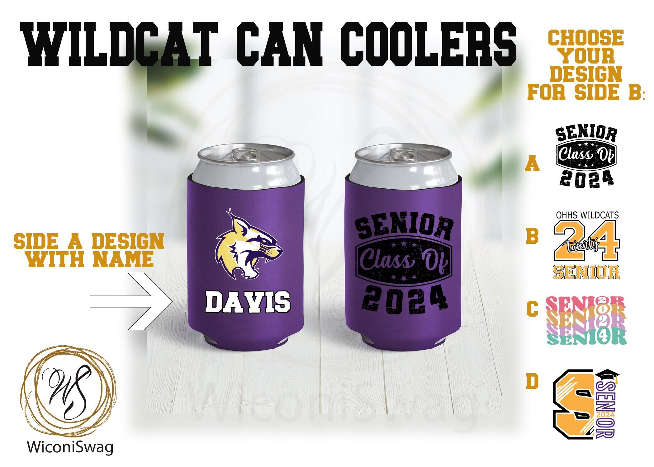 coolers, grad, class of 2024, ohhs, drink holder, purple