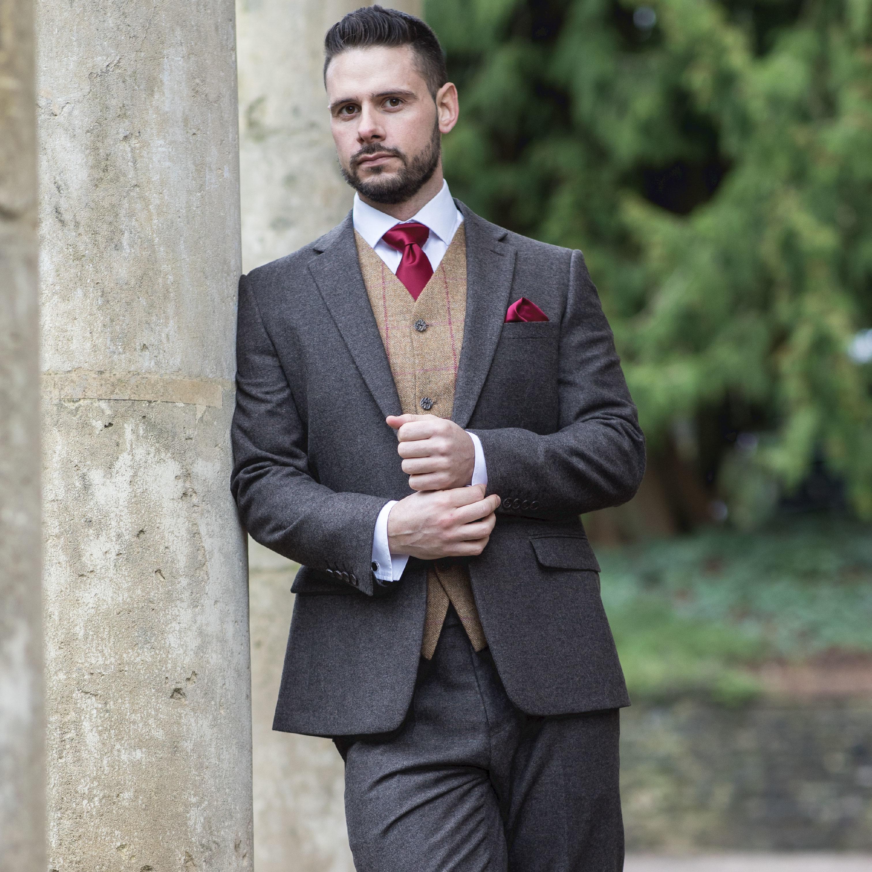 Men's Brown Tweed Suit | Available to Hire | Formal Hire Swansea