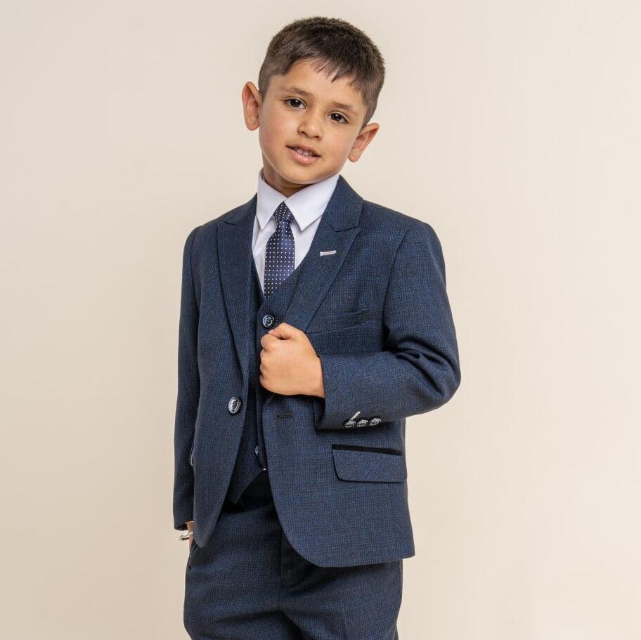 Boys navy deals 3 piece suit