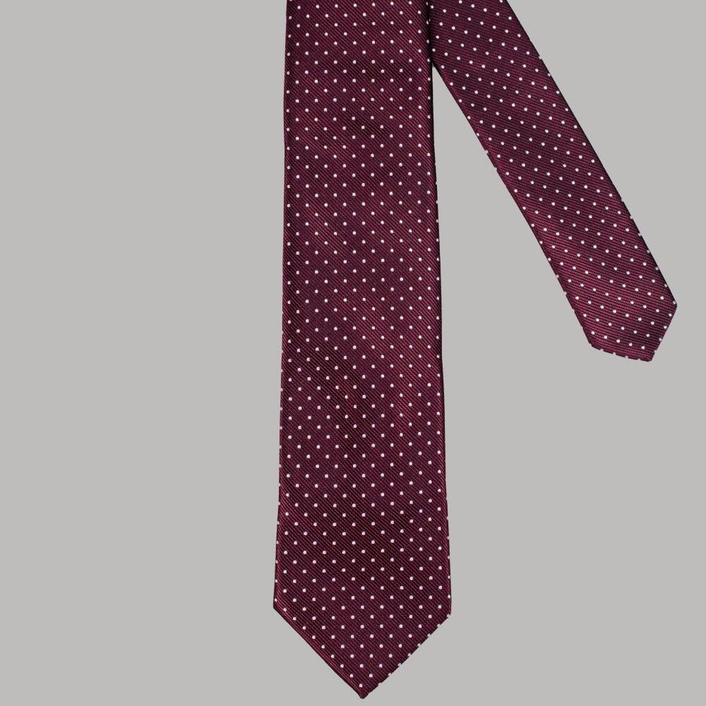 Burgundy Dot Tie Set