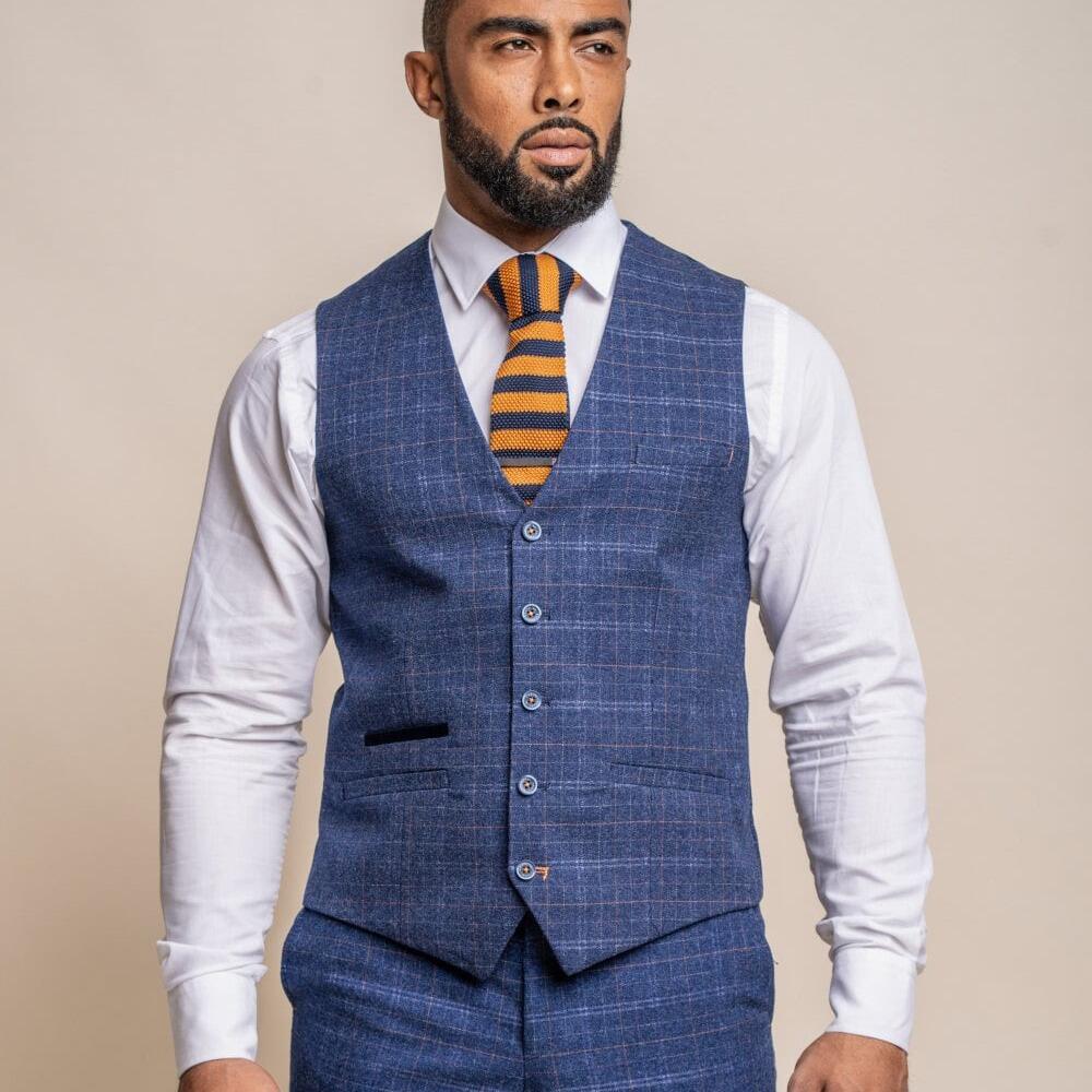 Kaiser Blue Tweed 3 Piece Suit