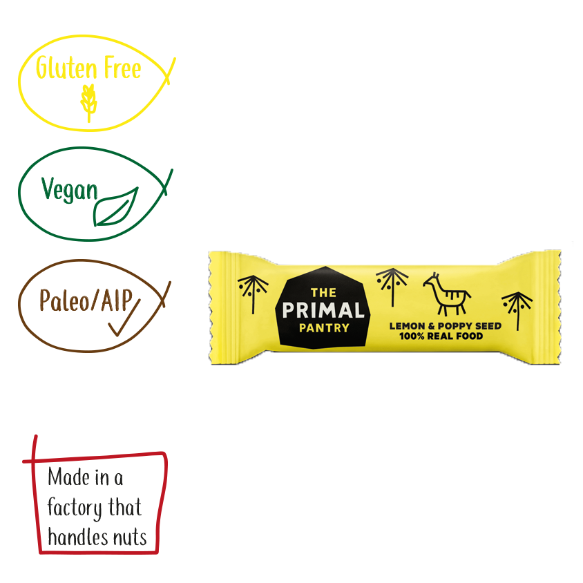 The Primal Pantry Lemon and poppy seed real food bar