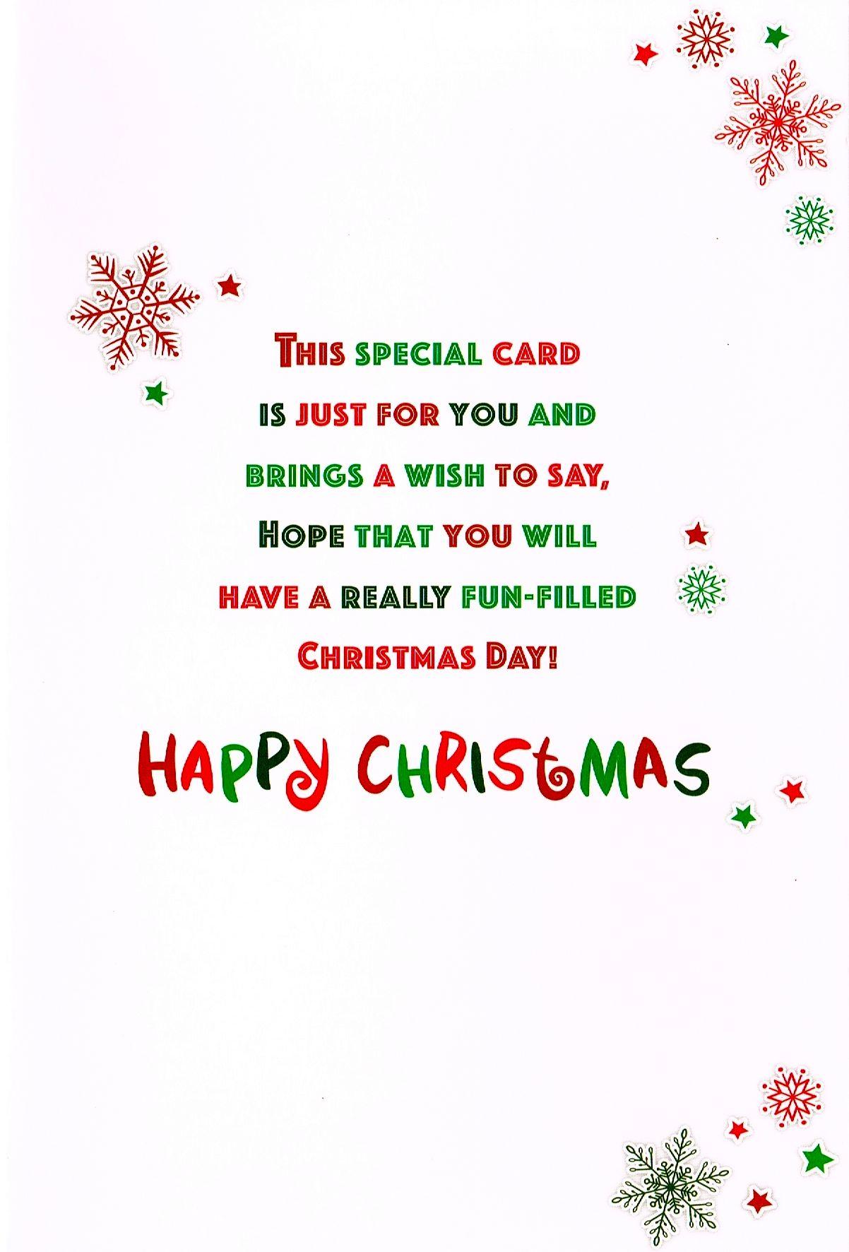 Children's Christmas Card 3D Christmas Card Just For You Happy Christmas from The Lilac Crocodile