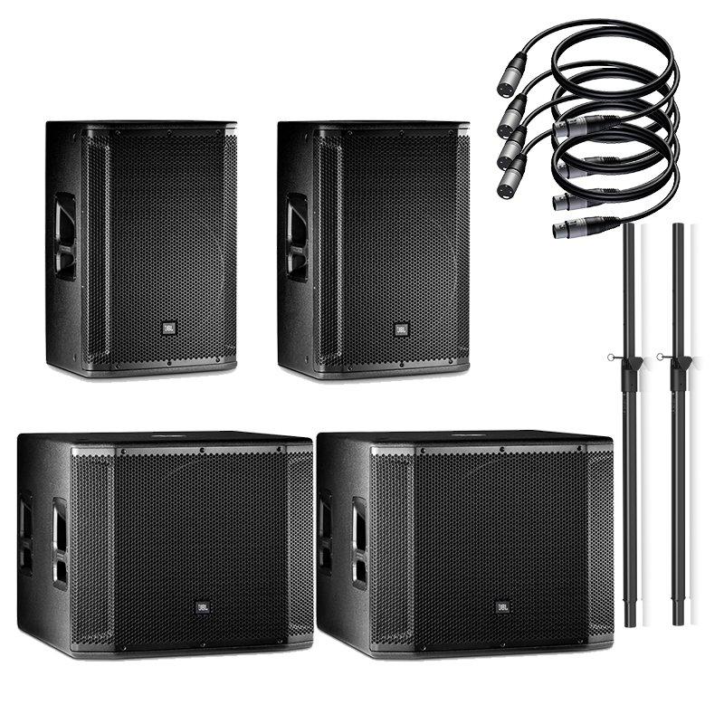 JBL SRX Active DJ PA Package with 12" Tops and 18" Subs