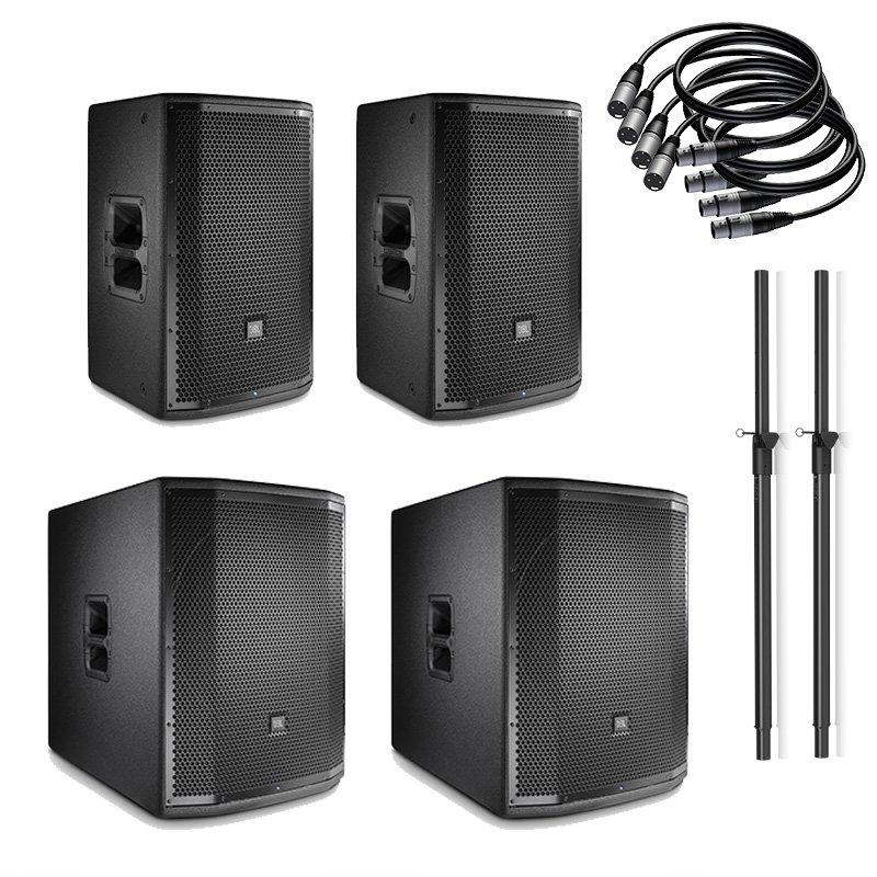 JBL PRX Active DJ PA Package with 12" Tops and 18" Sub