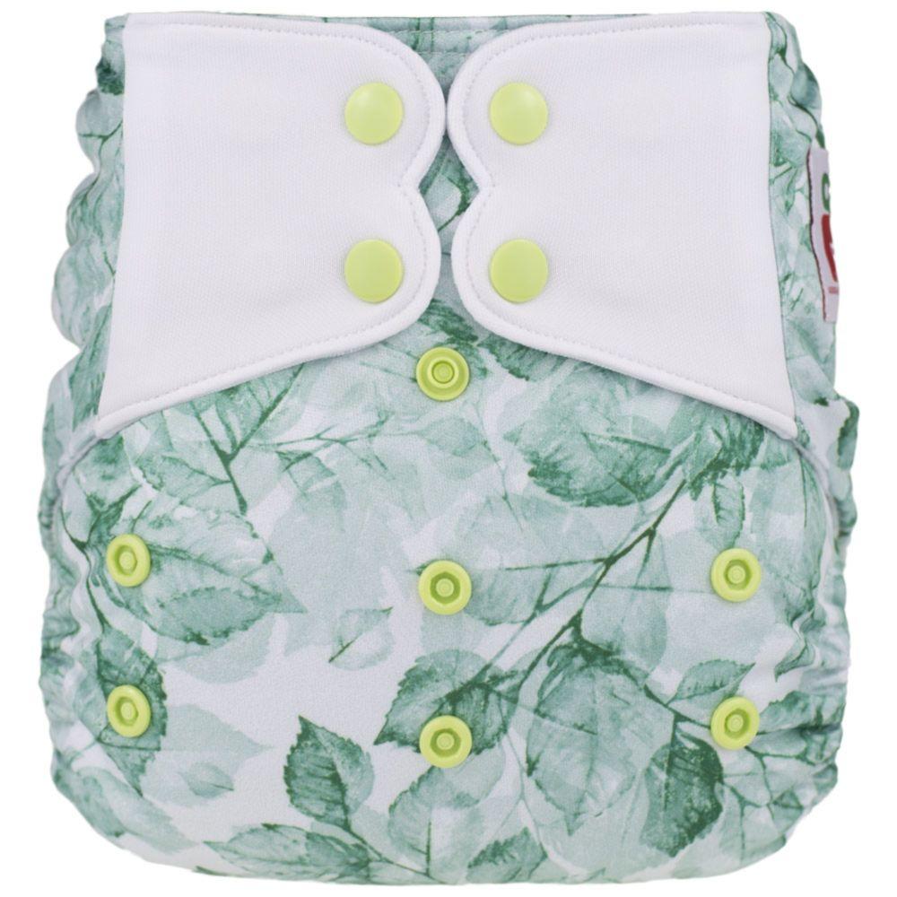 ELF Diaper Frosty Leaves Print Nappy Snaps