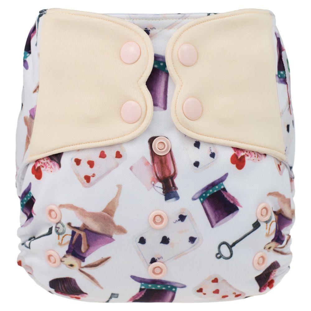 ELF Diaper Rabbits and Playing Cards Print Nappy Snaps