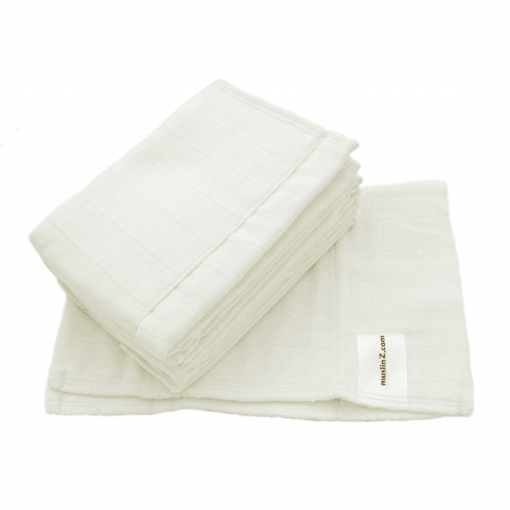 6 pack of white newborn prefold nappies