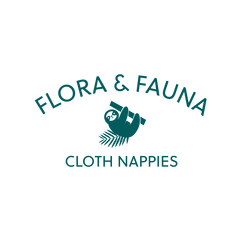 Logo of Flora & Fauna Cloth Nappies with the image of a sloth hanging from a branch