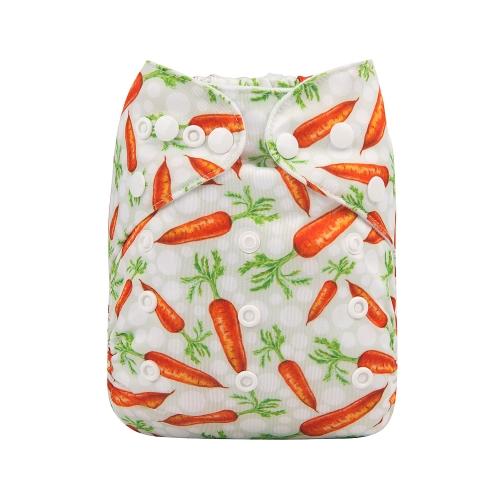 Alva Baby Carrots Print Pocket Nappy Snaps