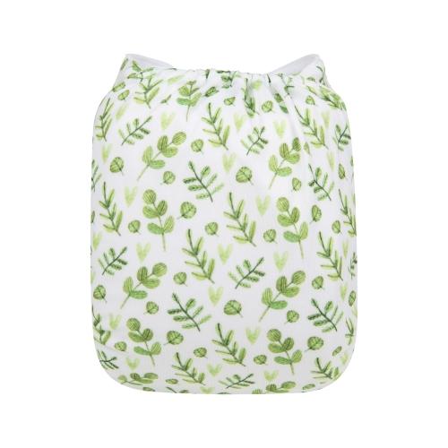 white pocket nappy with a variety of small green leaves back view