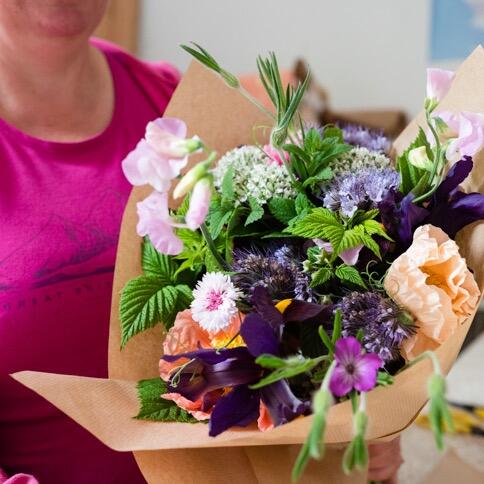 Seasonal bouquet with July flowers