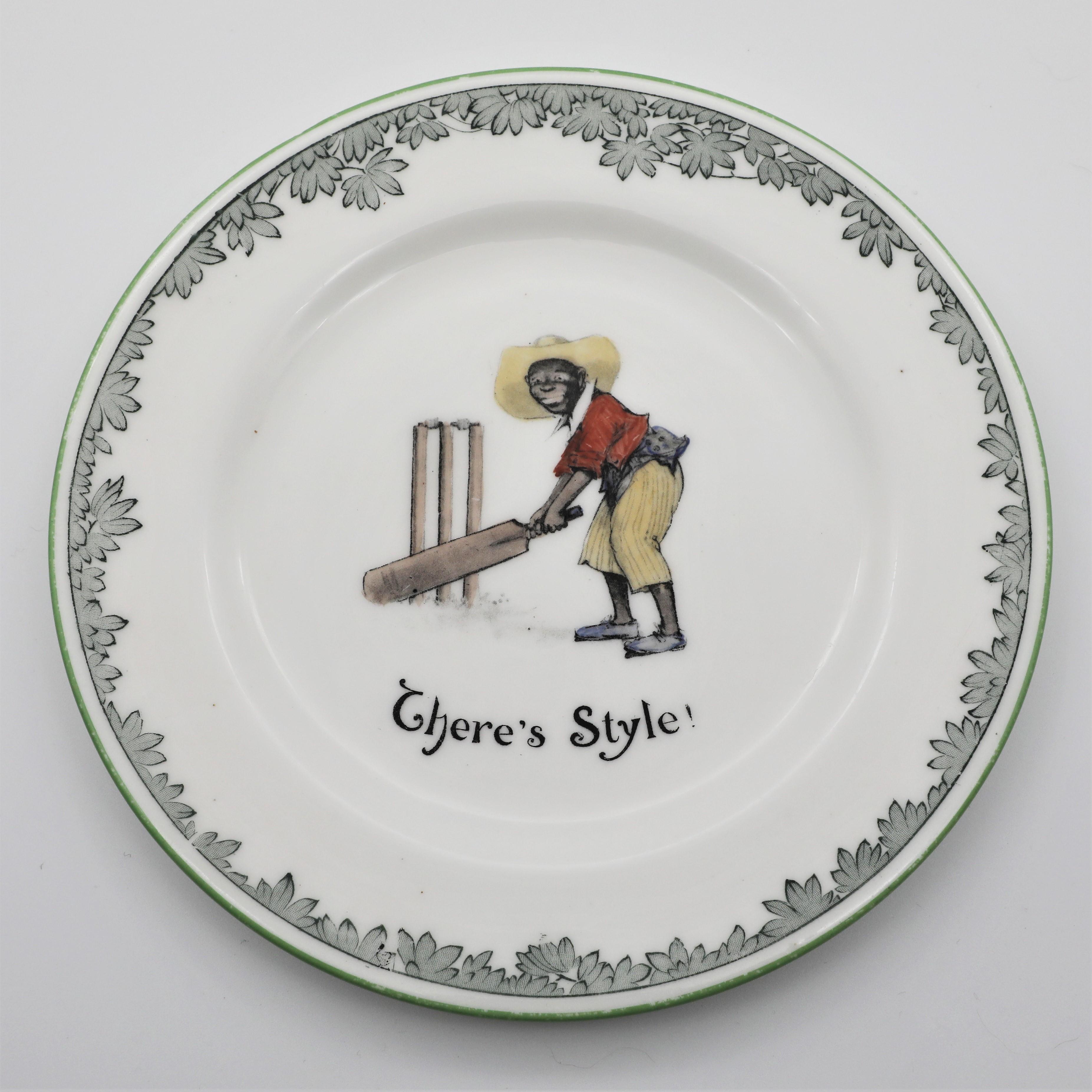 Royal Doulton "There's Style" Side Plate from "The All Black Team" cricket series - front