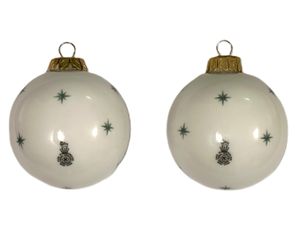 Royal Doulton Pair of Snowman and Snow Lady Christmas Tree Baubles - Back