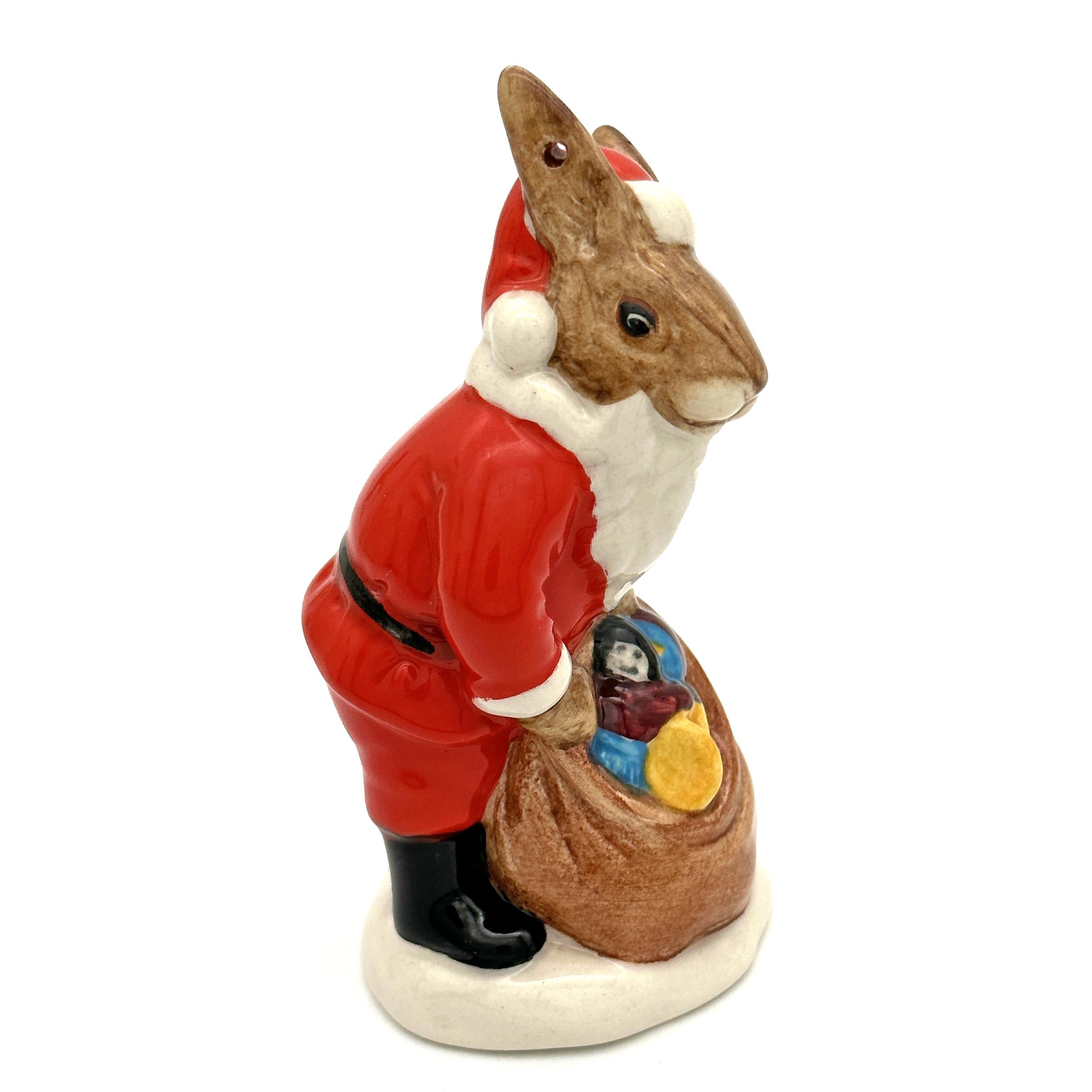 Royal Doulton Bunnykins figure - DB62 Happy Christmas - Santa Tree Ornament - right