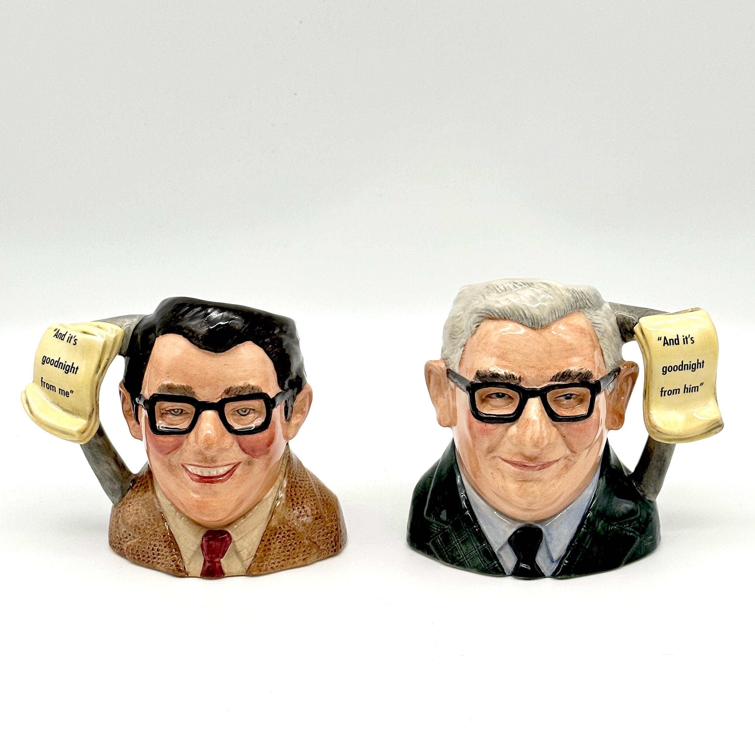 Royal Doulton D7113 Ronnie Corbett and D7114 Ronnie Barker Pair of limited edition character jugs - front