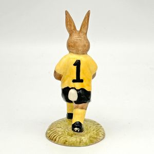 Royal Doulton Bunnykins figure - DB120 Goalkeeper in Yellow and Black - back